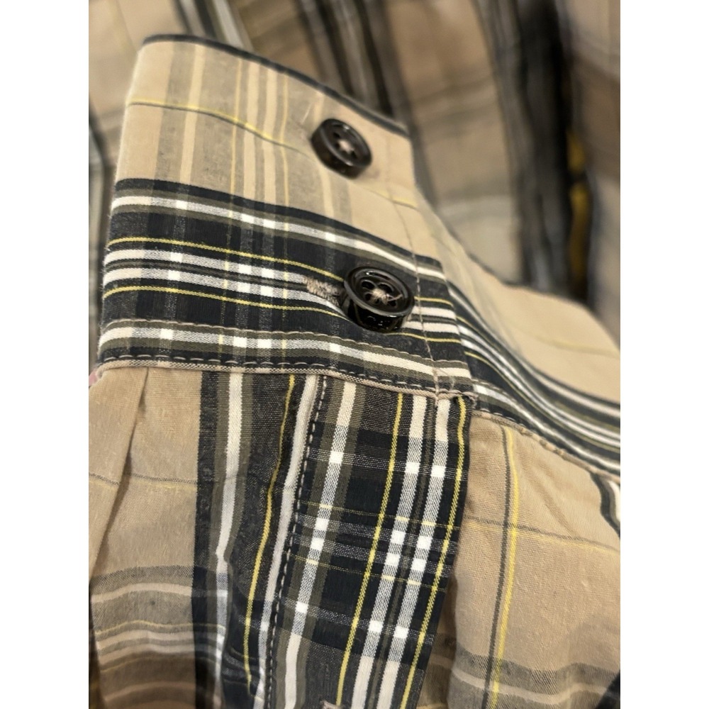 NWT Cavi Mens Western Plaid Tan Button Up Shirt Long Sleeve Size 3XL - Picture 6 of 8